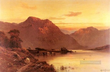 湖池の滝 Painting - ブランバー峠の風景より アルフレッド・デ・ブリアンスキー・シニア
